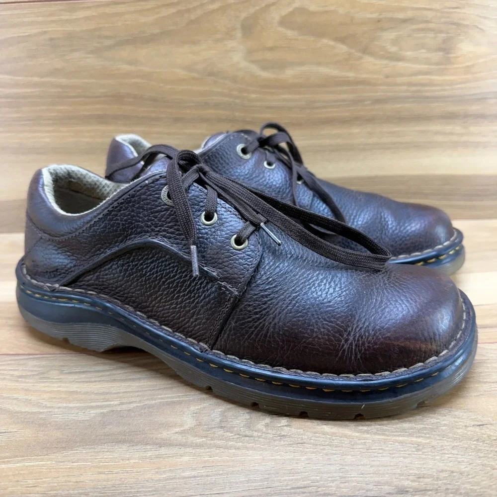 Dr Martens Brown Leather Oxfords Mens 8 Low Top Casual Shoes EU 41
